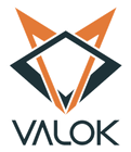 Un logo per un'azienda chiamata Valok con una volpe sopra