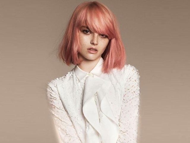 Capelli rosa a caschetto