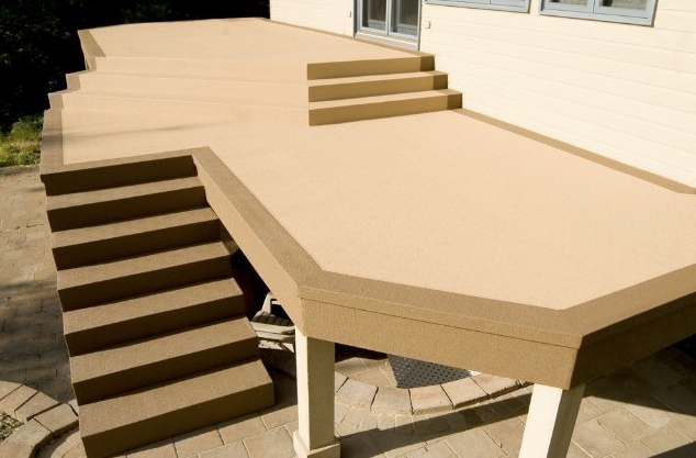 Patio deux couleurs avec membrane de PVC