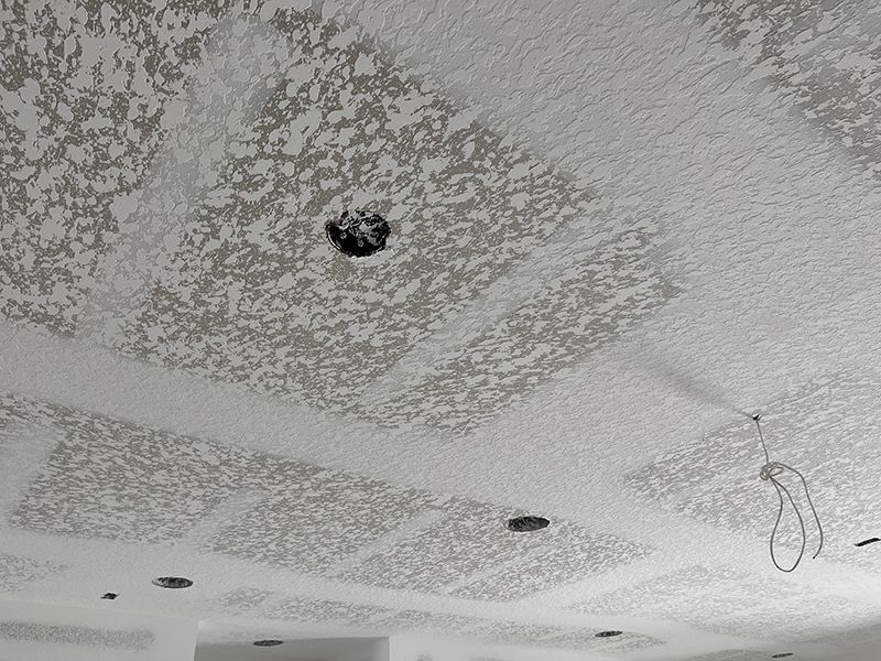 ceiling in new home after texture, before paint