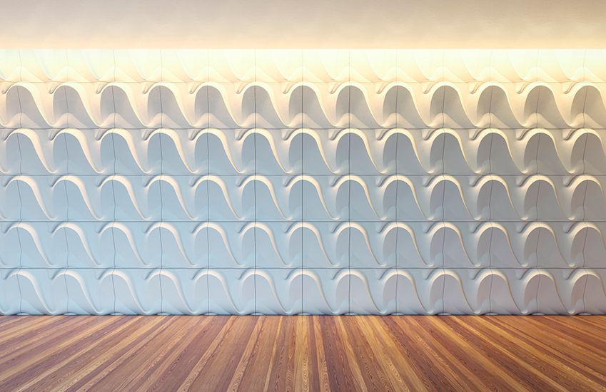 Stylish showroom in Wesley Chapel with tiled wall accent for added flair