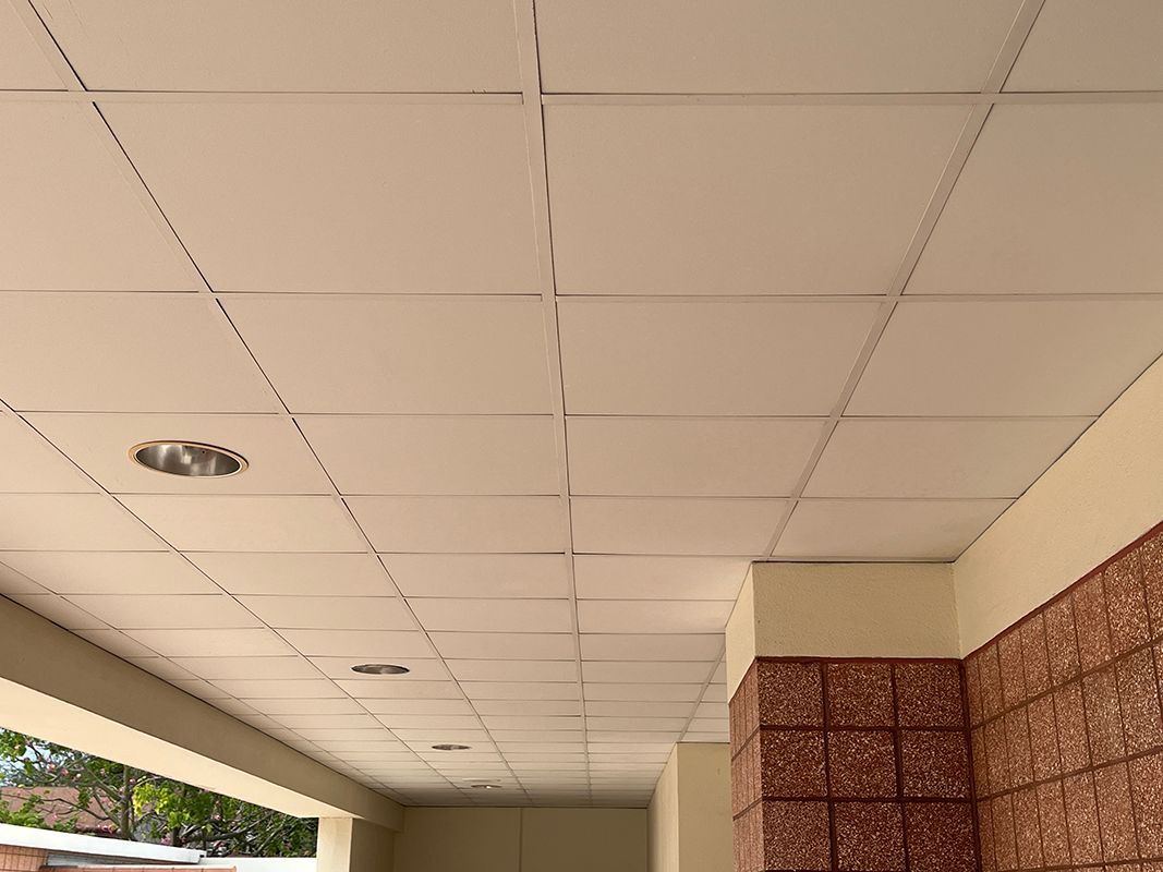 outdoor usage of acoustic tiling at a school in South Tampa