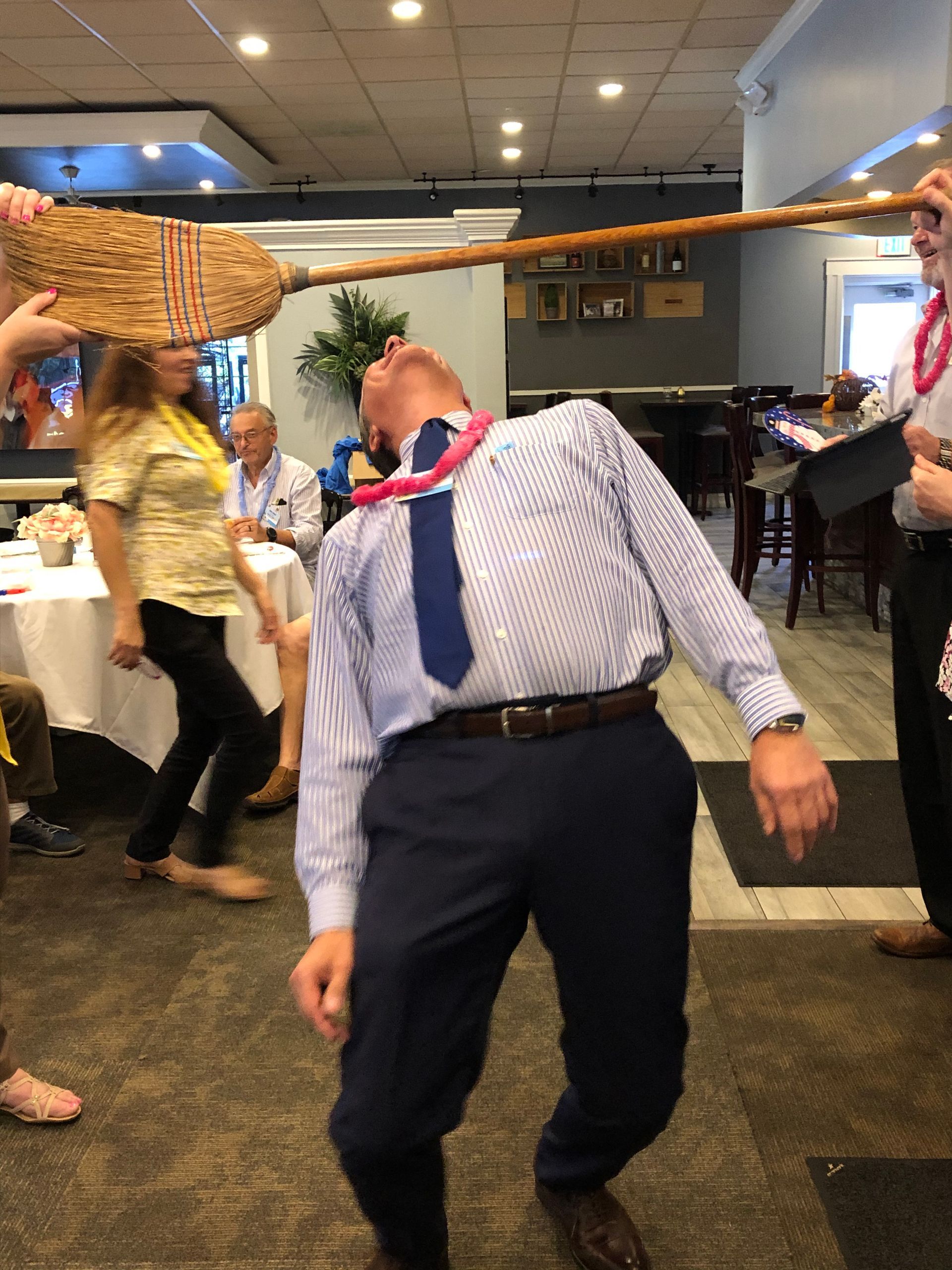 man bending backwards