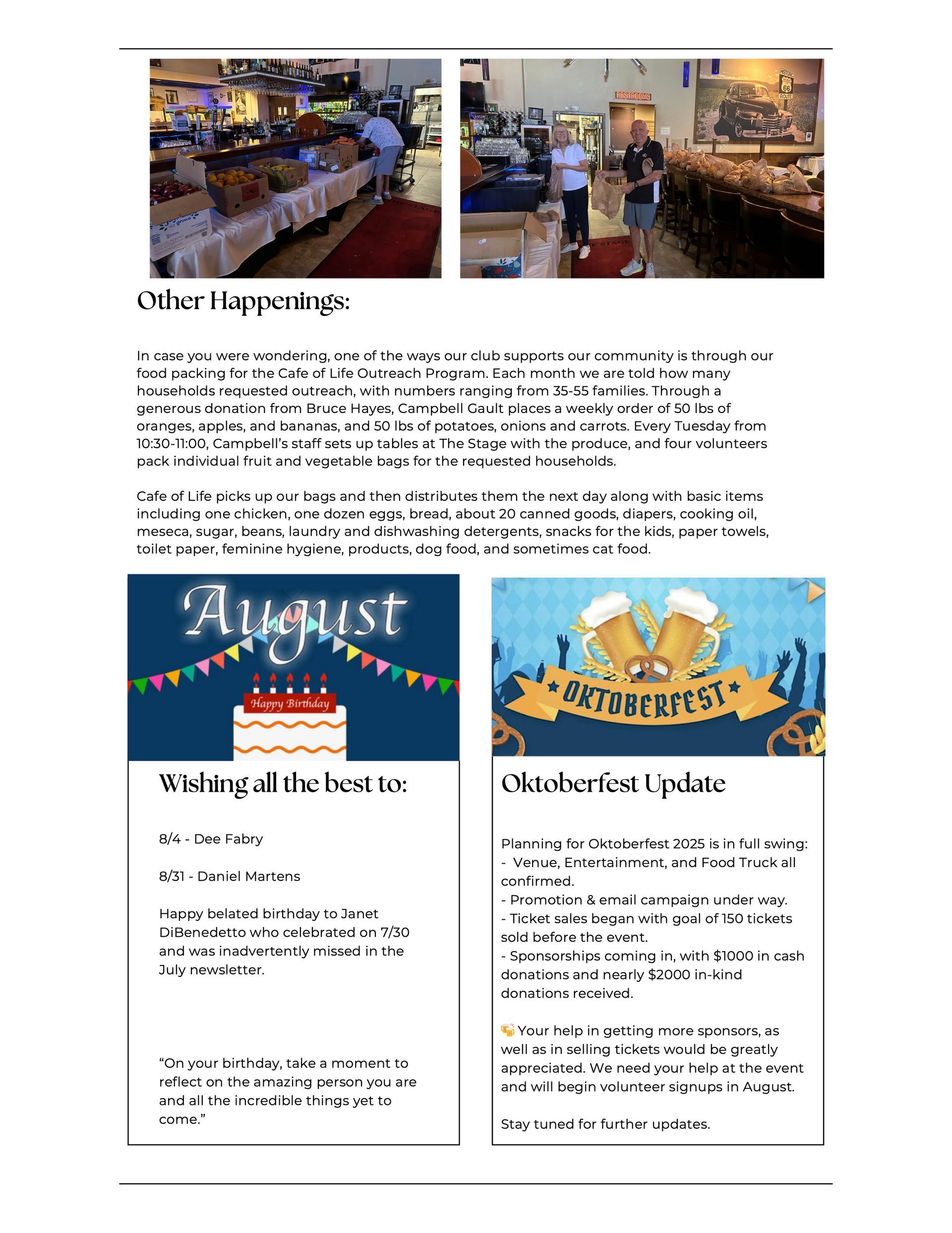 A page of a newsletter with a picture of a man and a woman.