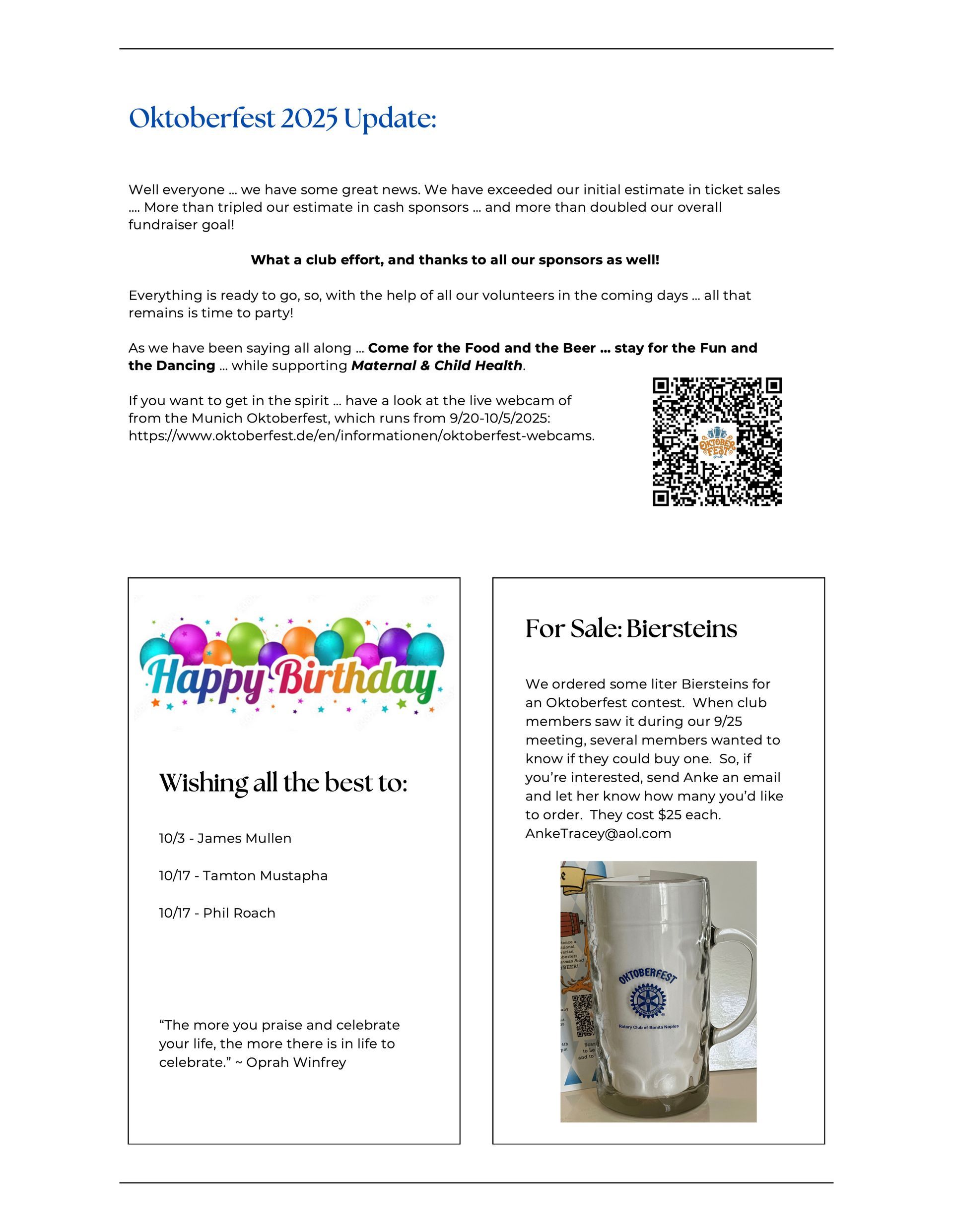 A page of a newsletter with a picture of a man and a woman.