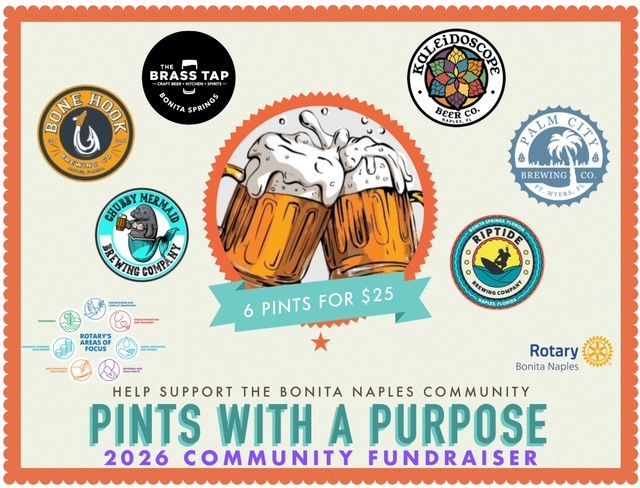 A poster for a community fundraiser called pints with a purpose