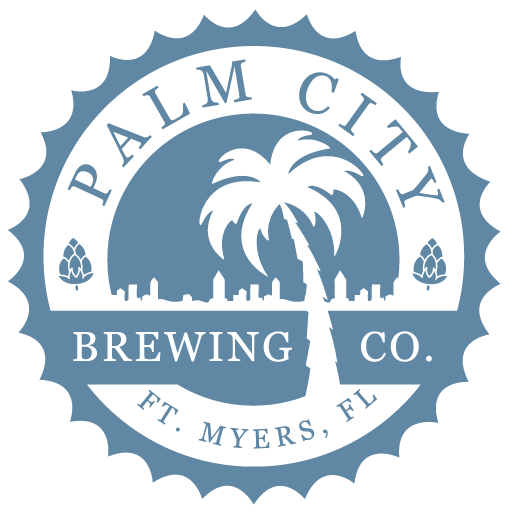 A pelican landing dental logo with a palm tree in the background