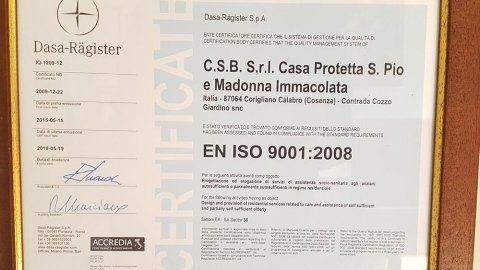 certificazione EN ISO 9001:2008