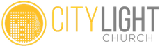 The City Light Church logo features a yellow circle with a grid pattern next to the yellow word CITY and gray word LIGHT.
