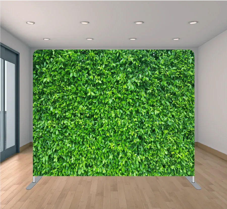 There is a green wall in the middle of the room.