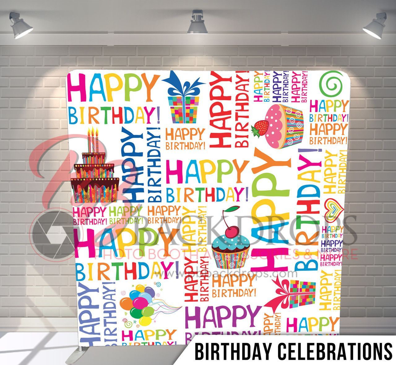 A wall with a birthday celebrations sign on it