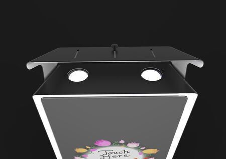 A 3d model of a trash can with flowers on it
