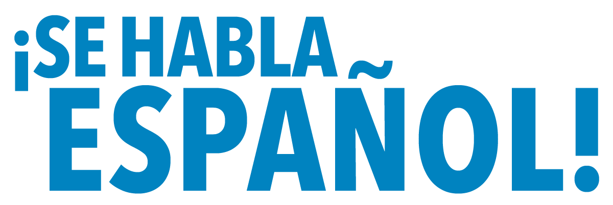 A blue and white logo that says se habla espanol