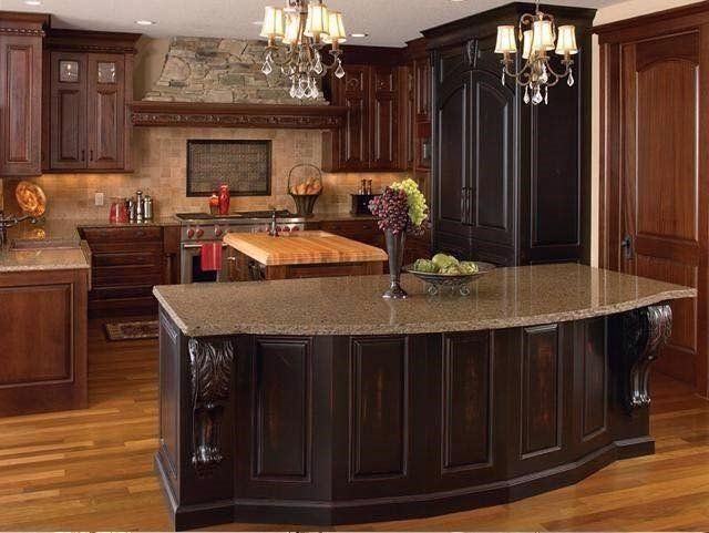 Kitchen with large stone island countertop installed by Portsmouth Monument Co.