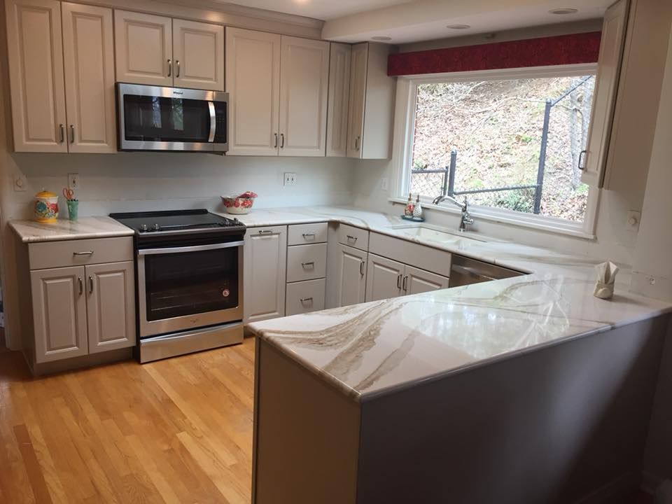 Stone countertop with undermount sink showing precision fabrication
