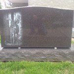 Custom granite flat marker headstone with sandblasted inscription