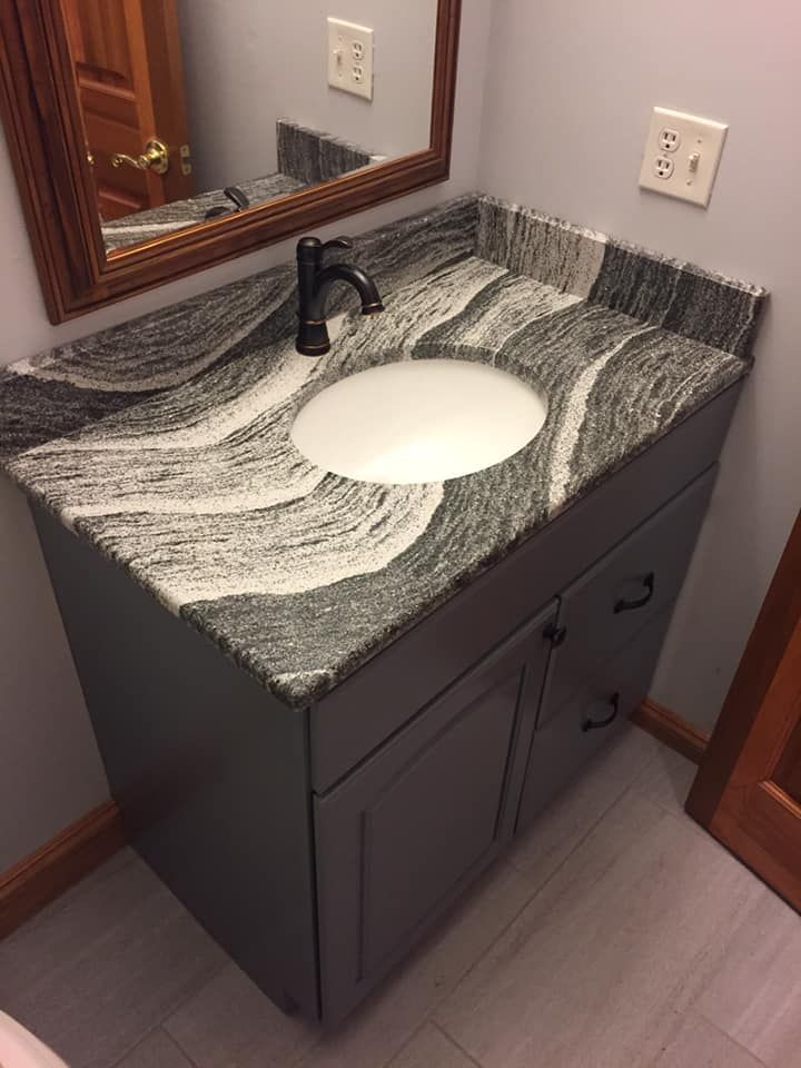 Stone countertop in a bathroom