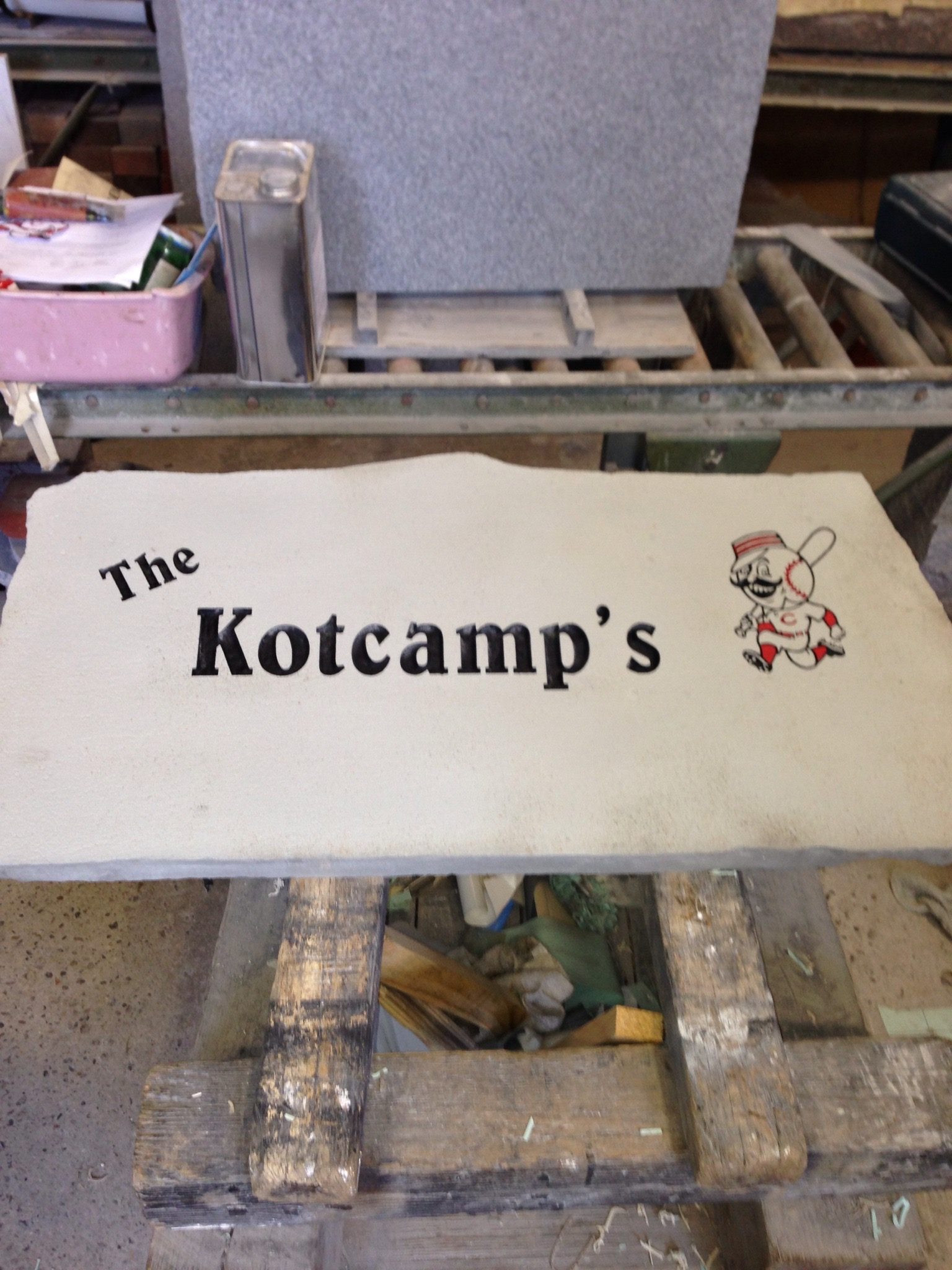 A sign that says the kotcamp 's on it