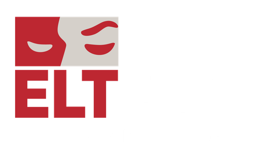 A red and white logo with the word elt on a white background.