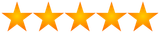 A row of orange stars on a white background.