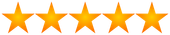 A row of orange stars on a white background.