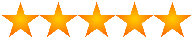 A row of orange stars on a white background.