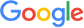 A close up of the google logo on a white background