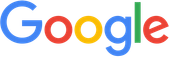 A close up of the google logo on a white background