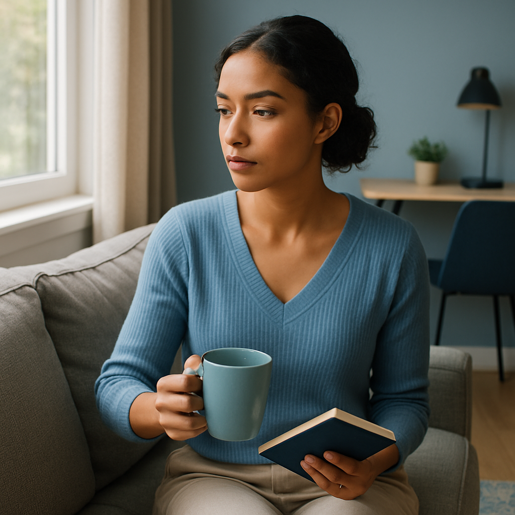 A group of people are sitting around a table reading books about mental health