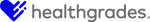 A logo for healthgrades with a blue heart
