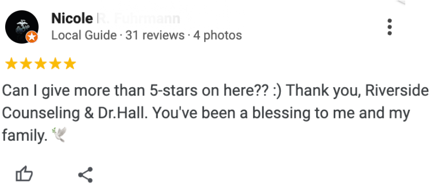 Nicole 's review on google says `` can i give more than 5 stars on here ? ''
