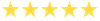 Five yellow stars are lined up in a row on a white background.