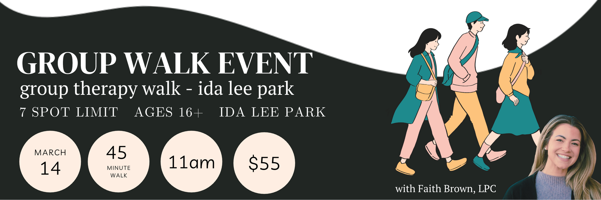 Group Walk Event at Ida Lee Park with Faith Brown