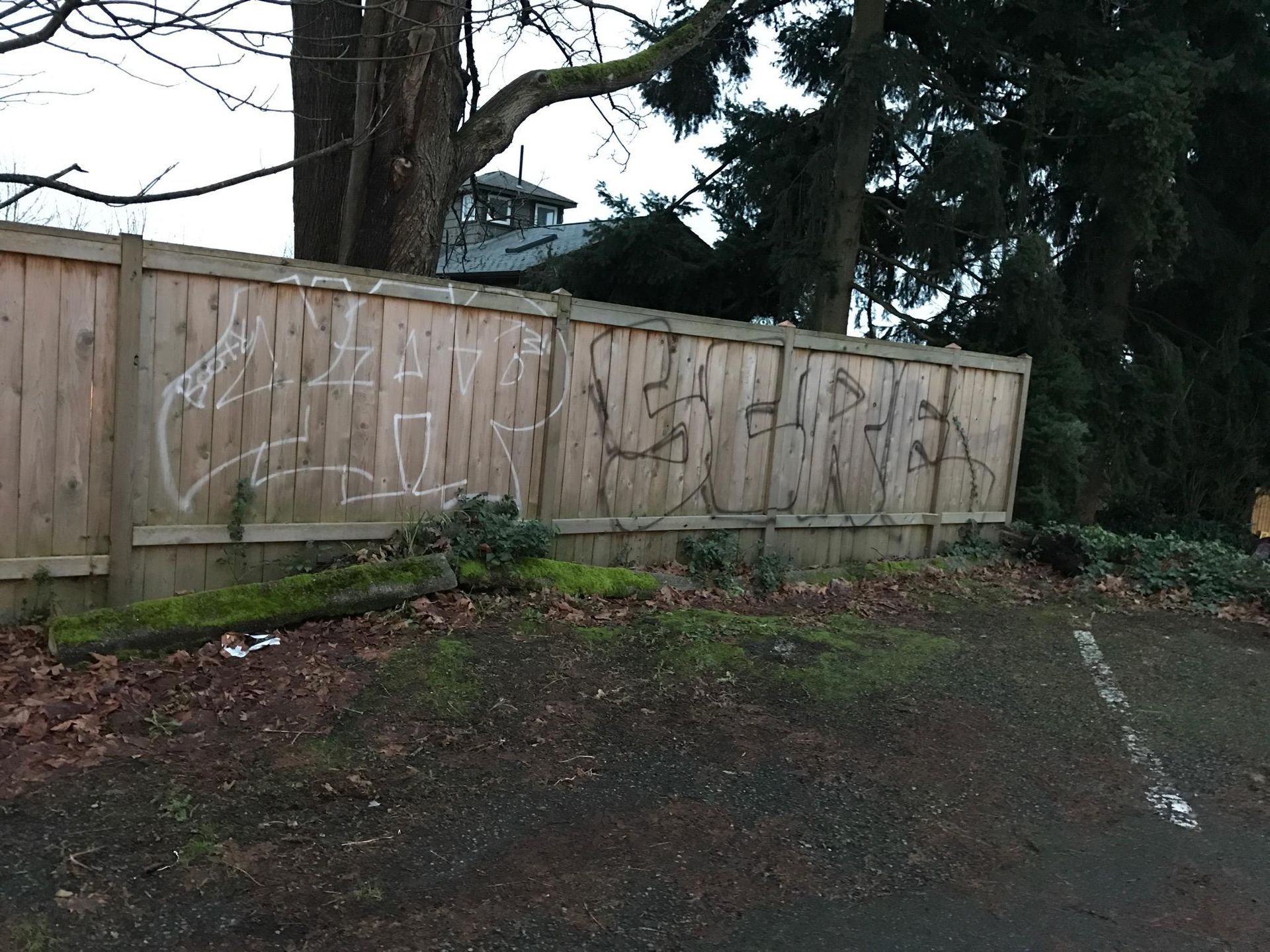 Wood Fence Before Graffiti Removal - Seattle, WA - ASAP Graffiti Removal