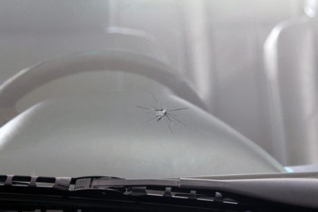 small chip on a car windshield