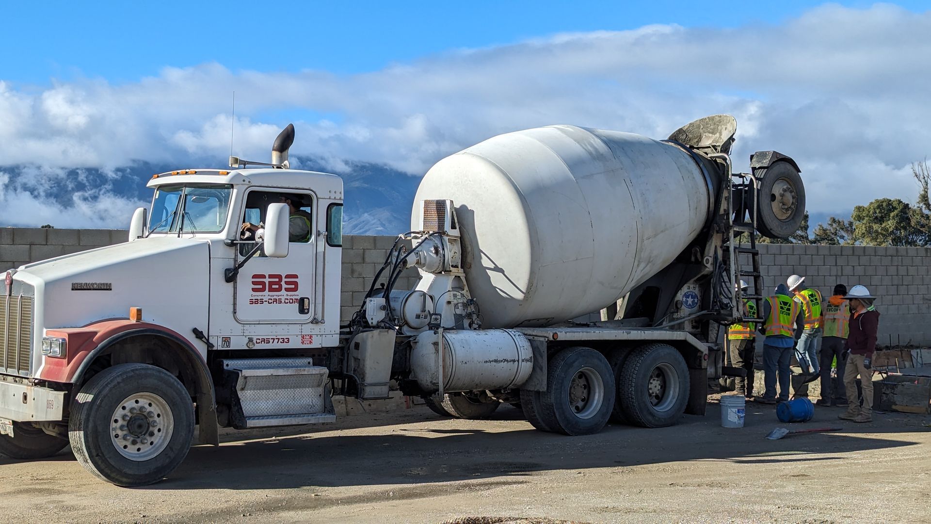 SBS concrete truck on a local jobsite. 