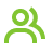 A green icon of two people standing next to each other on a white background.