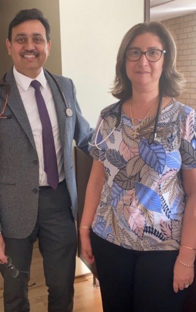 Female and male doctor