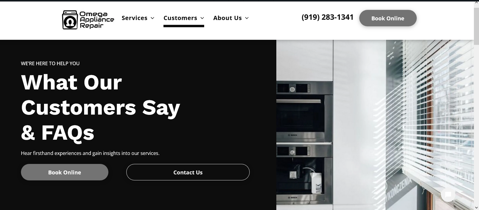 Customers Omega Appliance Repair Expert Services