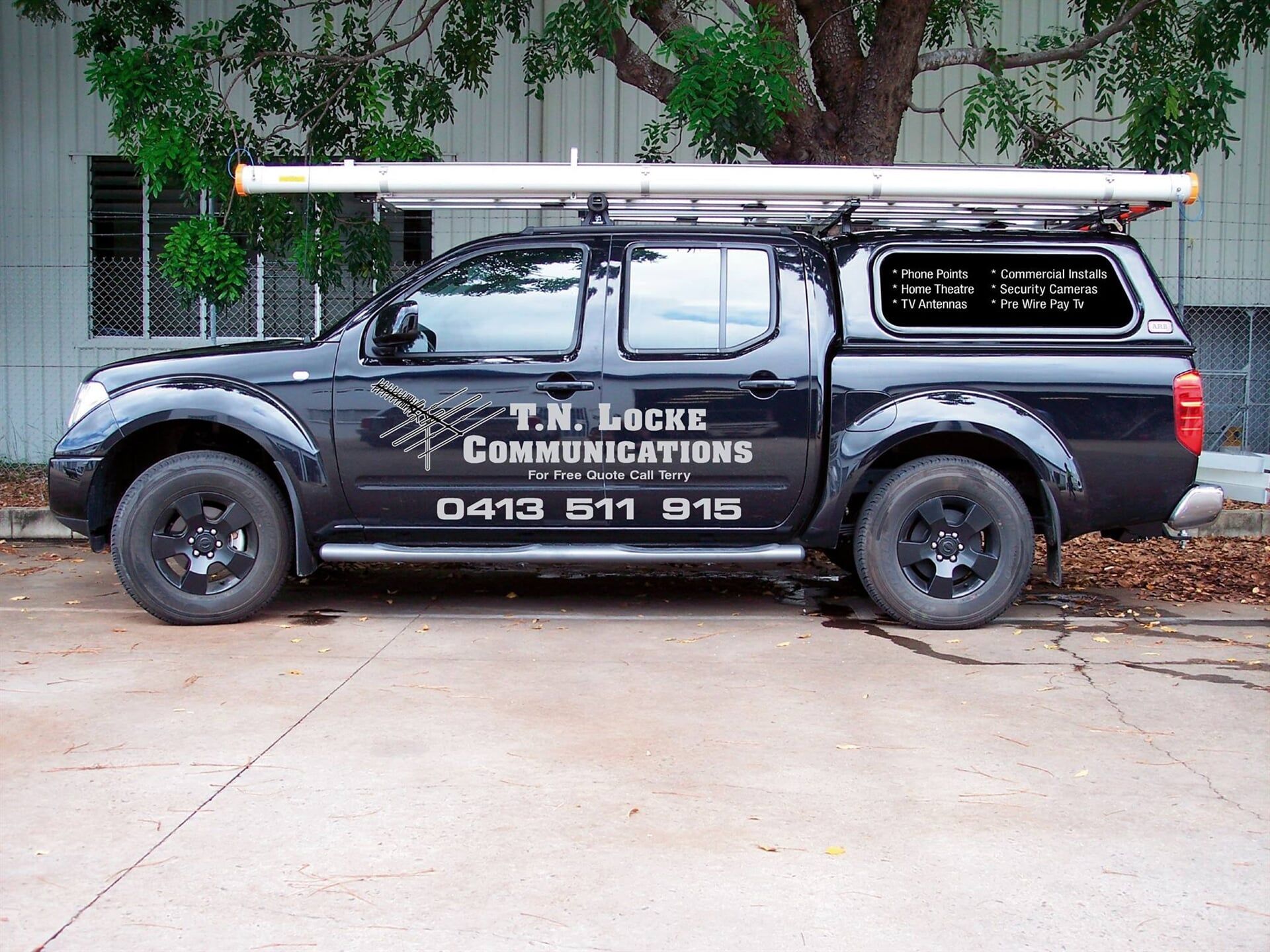 Side View of Company Vehicle — T.N Locke Communications In Kirwan, QLD
