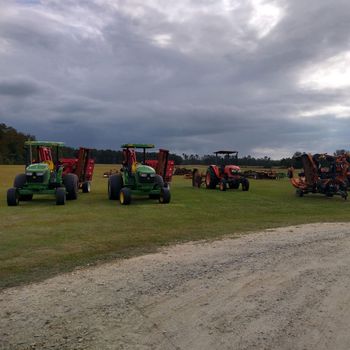 Tractors Parked on The Field — Stedman, NC — Horne Turf Farm
