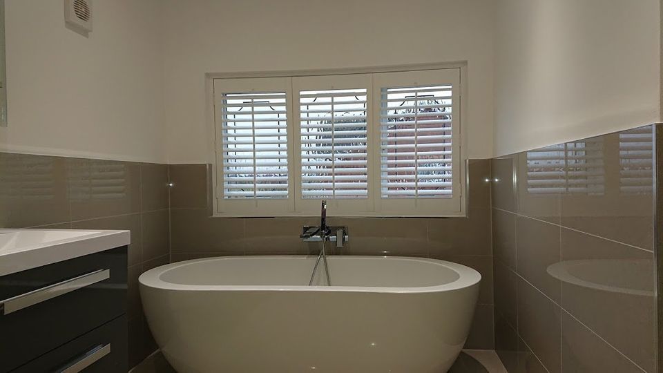 Bathroom shutters in white
