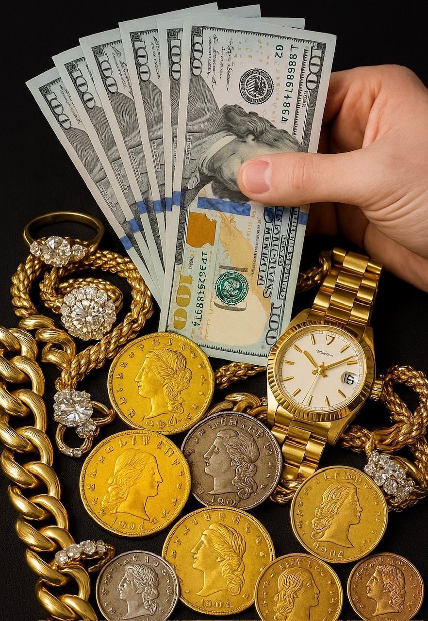 A hand holding a stack of 20 dollar bills