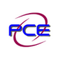 A blue and red logo for project control engineering inc.