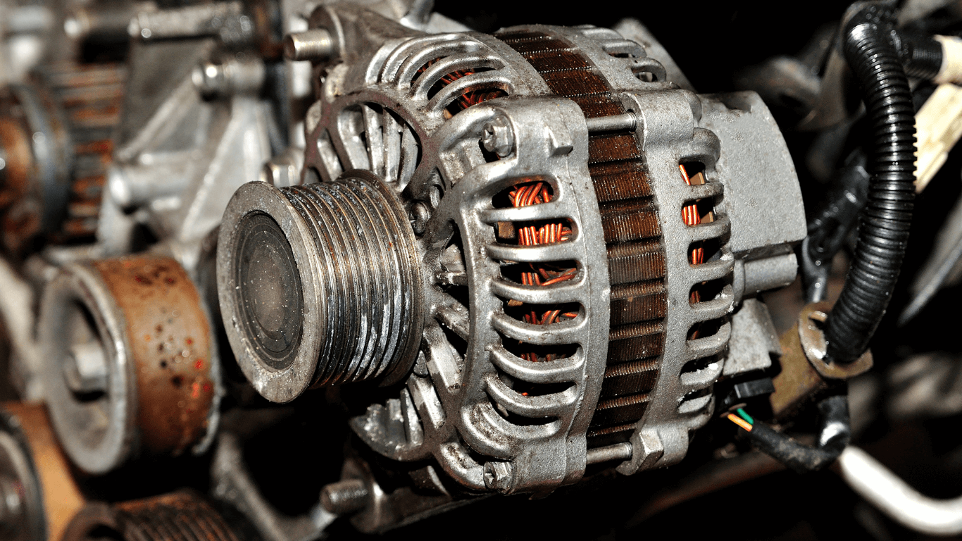 picture of an alternator in a car 