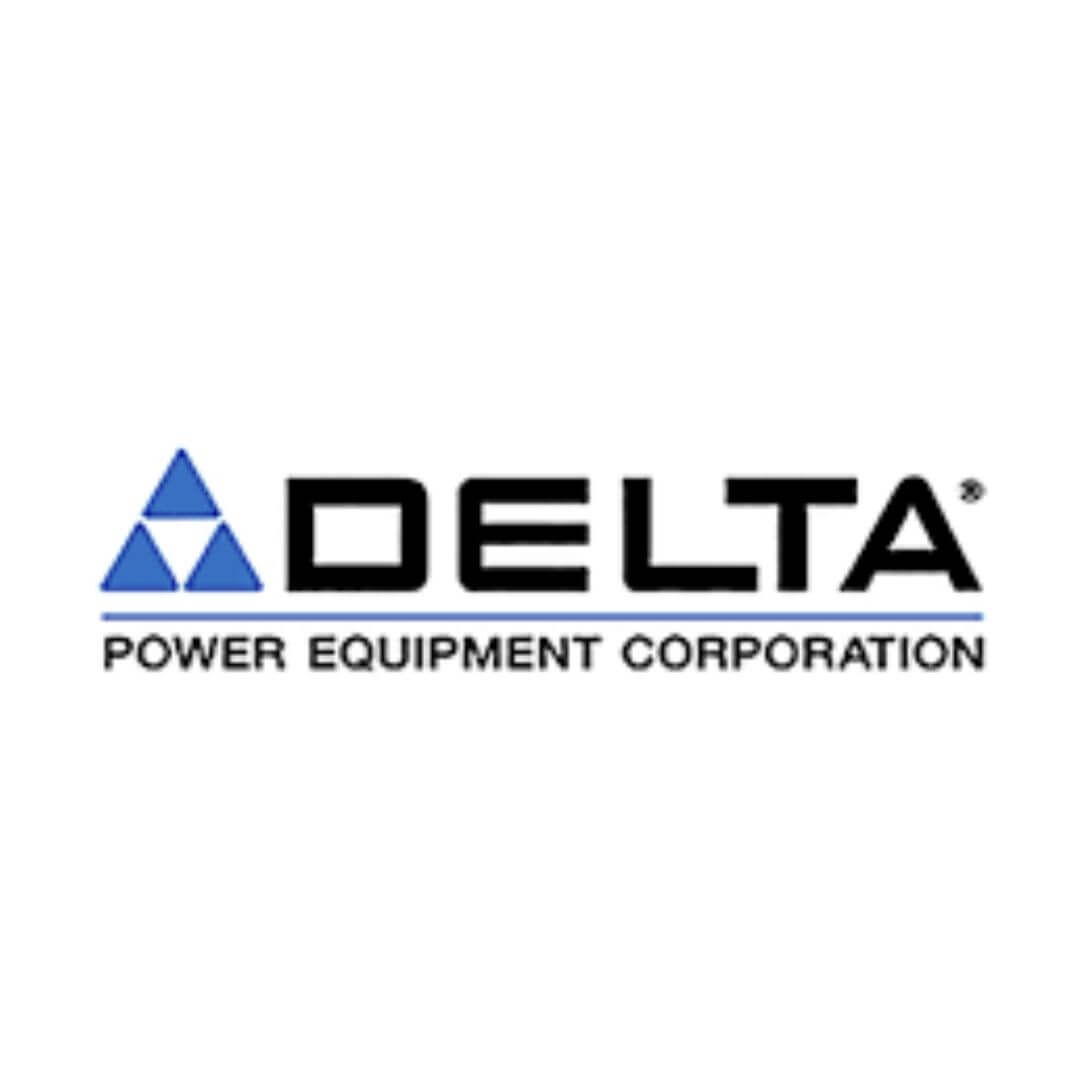 A delta power equipment corporation logo on a white background.