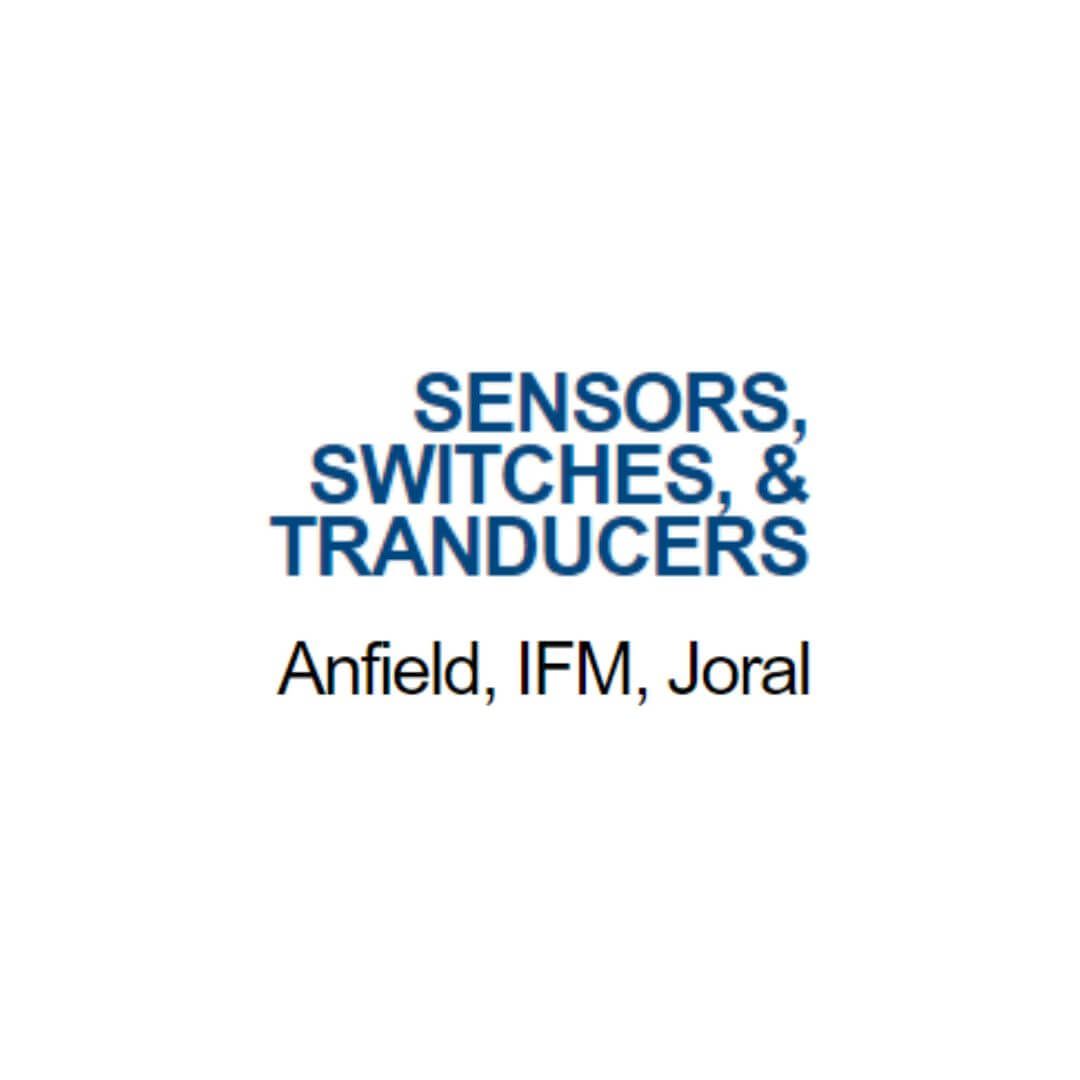 A logo for sensors switches and transducers that include Anfield, IFM and Joral