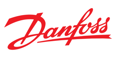 A red danfoss logo on a white background
