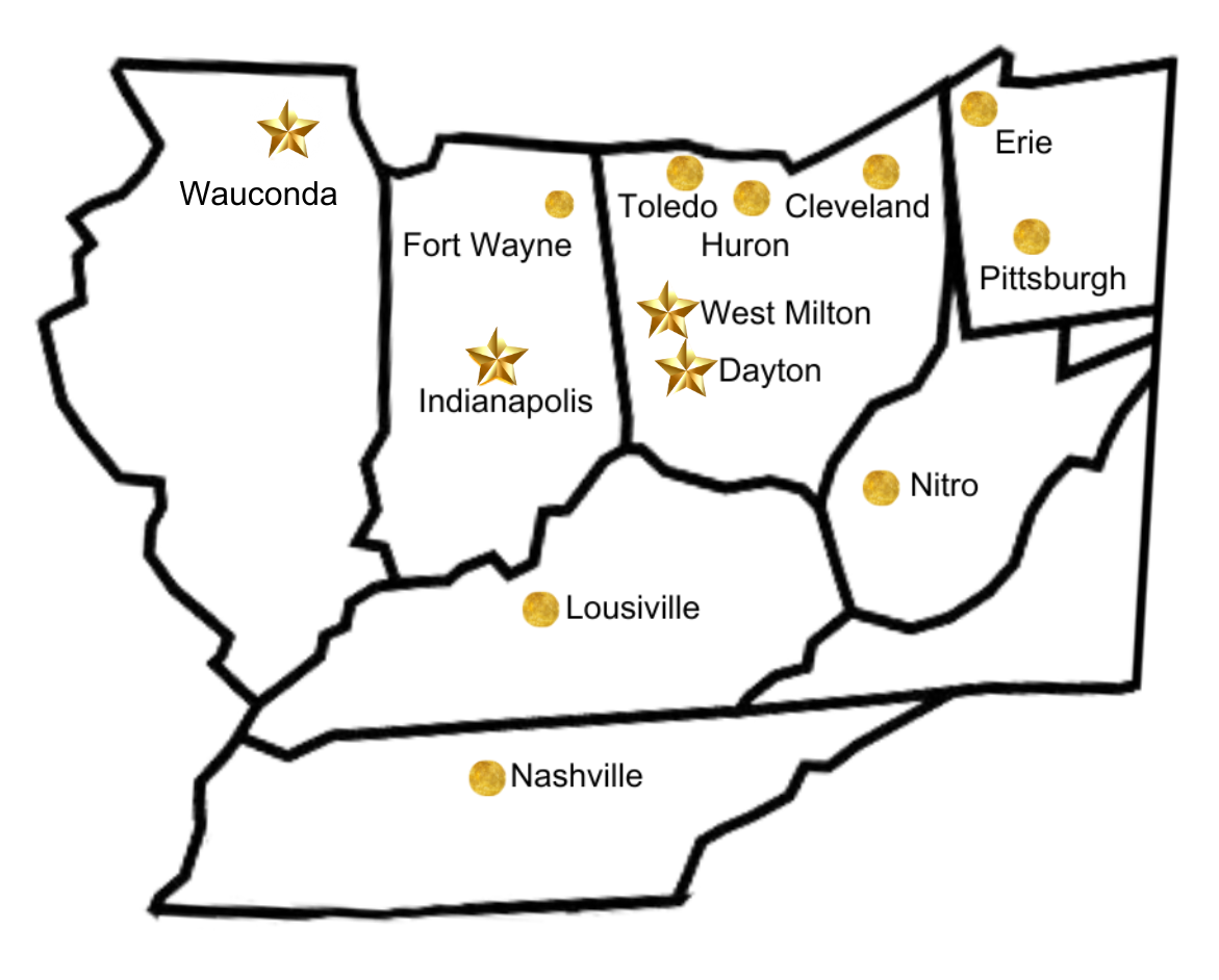 A black and white map of the state of indiana