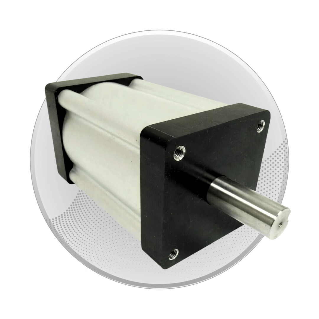 light silver and black Parker actuator.